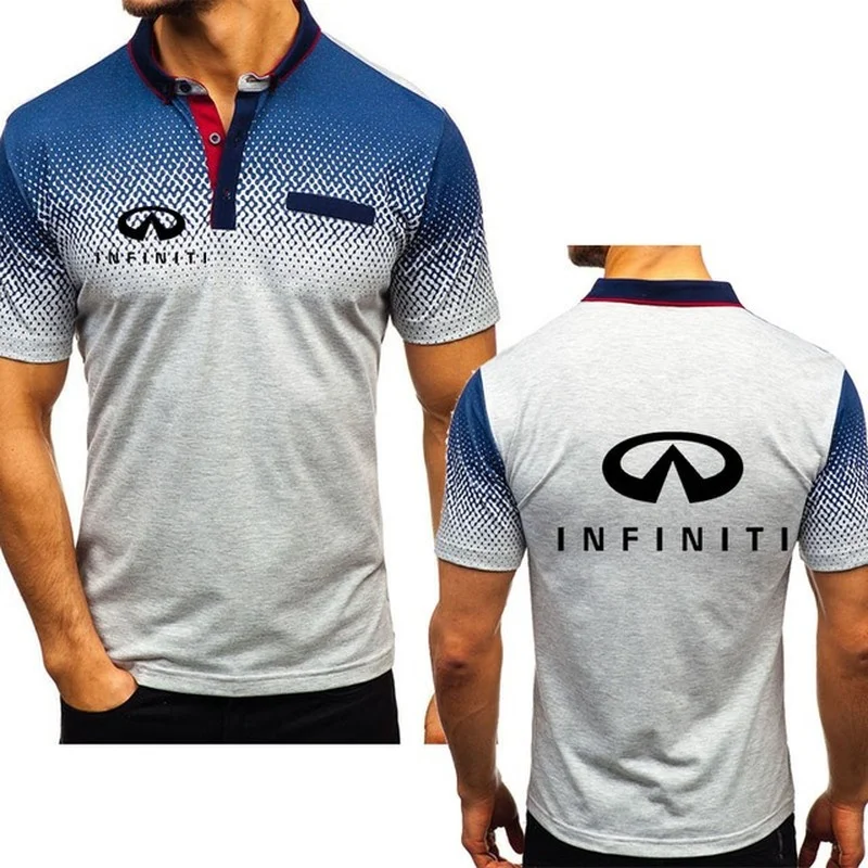 

Summer Men's T-Shirt Infiniti Car logo Printeds High Quality Cotton Crew neck Men's short sleeve Gradient Casual T-Shirt Tops G
