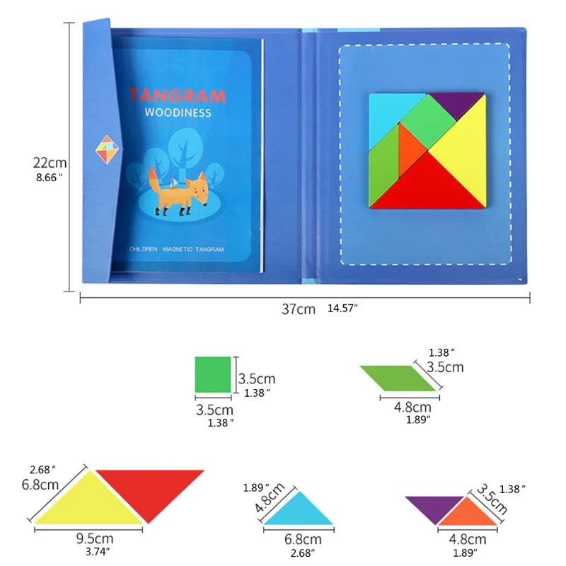 

7-Pieces-Puzzle 3D Sensory Puzzle Toy Brain Creative Puzzle Tangram Playsets K3NE