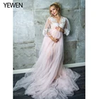 Длинное светло-розовое вечернее платье 2021 платья для беременных для фотосессии платье для беременных для фотосессии YEWEN