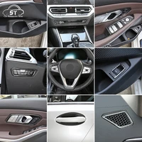 car sticker center console steering wheel window decoration cover soft carbon fiber for bmw 3 series g20 g28 2020 auto accessory