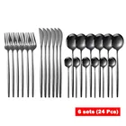 24 шт. высококлассные золотой набор посуды Нержавеющаясталь набор посуды Ножи вилка, кофейная ложка набор столового прибора можно мыть в посудомоечной машине набор столовых приборов