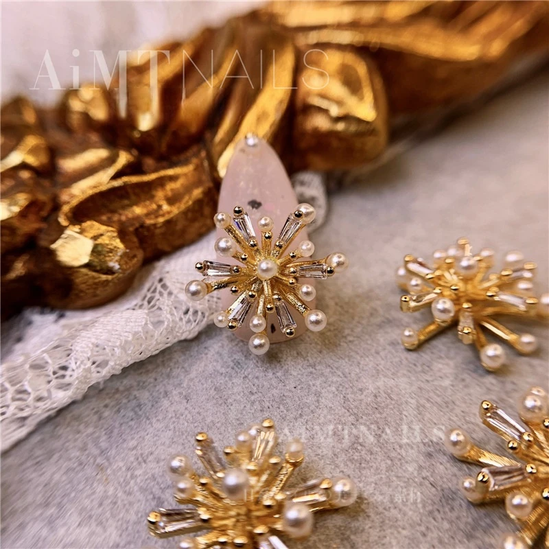 

Christmas Style Big Snowflake Zircon Metal Nail Art Jewelry