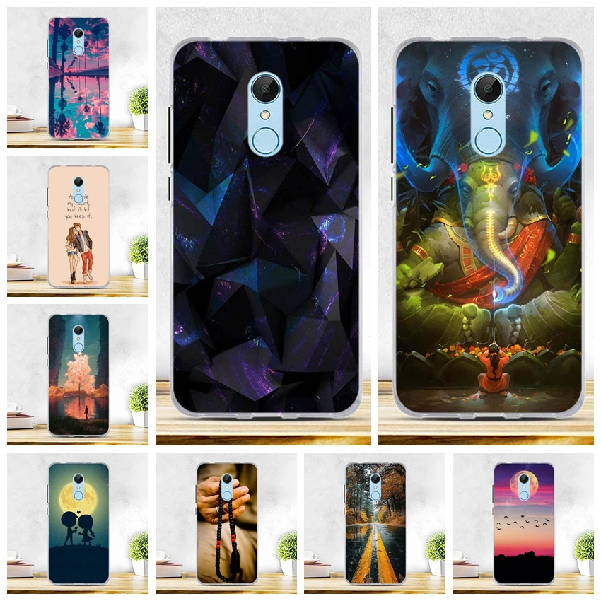 Чехол для Xiaomi Redmi 5 тонкий чехол из ТПУ с 3D рисунком Мягкая силиконовая задняя