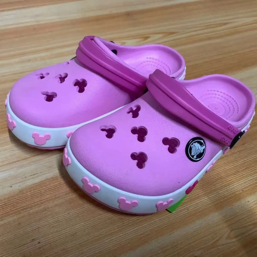 

Kids Crocodile Beach Sandals Baby Rubber Hole Fashion Boy Slippers 2021 Summer Breathing for Girl Pink Sandals 4 -12 Y Old New
