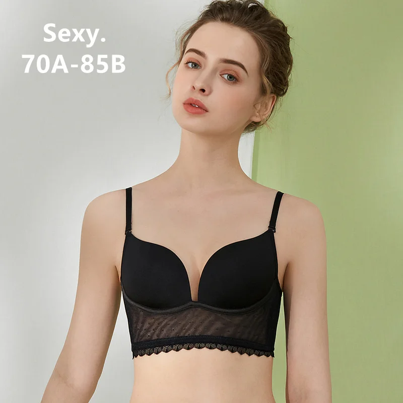 

Beautiful Back U Type Backless Bra Women Sexy Lace Lingerie Wirefree Underwear Soft Thin Push-Up Seamless Bra 2022 New