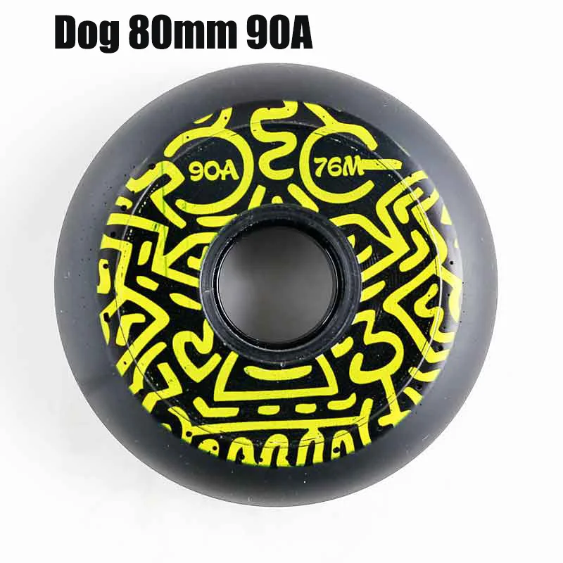 Dog 80mm 90A 4 шт. качественные PU раздвижные колеса для роликовых коньков использовать для роликовых коньков скутер скейтборд колеса 85A 83A 90A 72 76 80 мм дропшиппинг - Цвет: Dog 80mm 90A