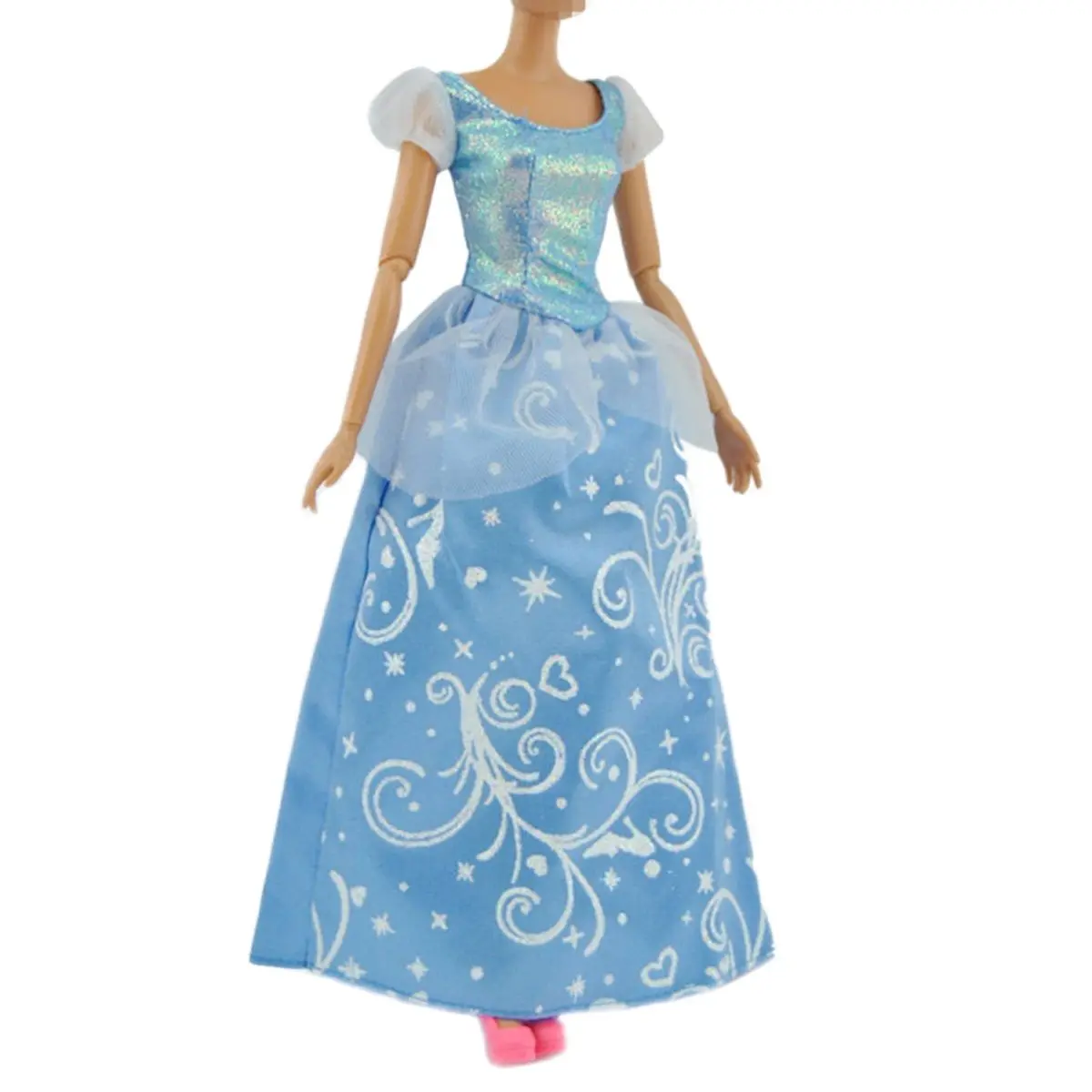 

Ice Blue Princess Dress Set for Barbie Blyth 1/6 MH CD FR SD Kurhn BJD Doll Clothes Accessories