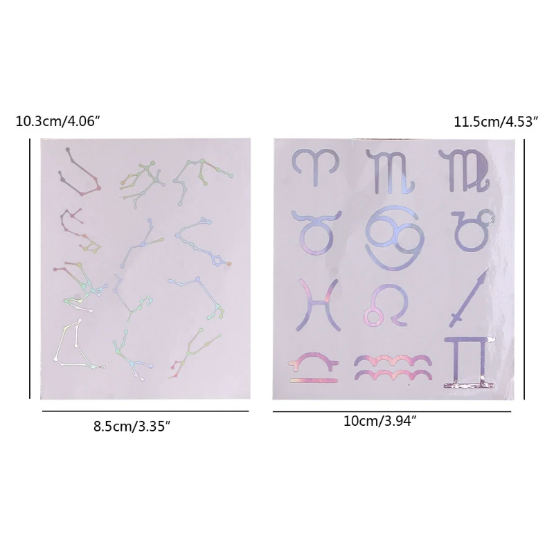 

5Pcs 12 Constellations Reflective Mirror Paper Self Adhensive Epoxy Resin Fillings Resin Mold Fillings Resin Stickers
