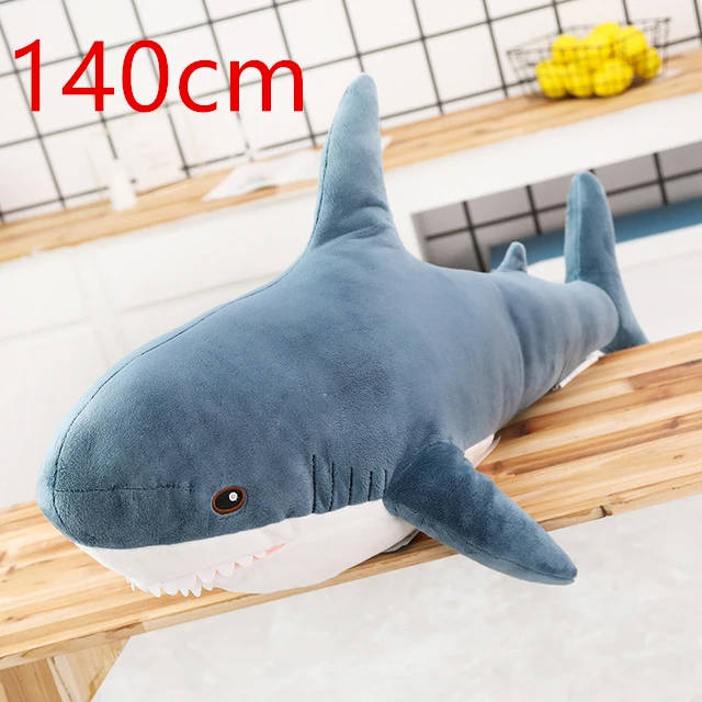 140cm 1 шт., большой размер, Акула, плюшевая игрушка, мягкая, набитая, спелгоед, животное, для чтения, подушка для подарка на день рождения, подушка, подарок для детей, 80-140 см - Цвет: 140cm