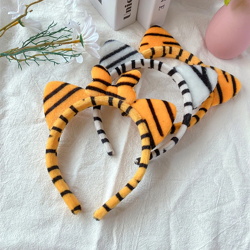 

Leopard Print Hair Hoop Cat Ear Tiger Women Hair Hoop Funny Headwear Sweet Stylish Cute Simplicity Cartoon Hair Accessories