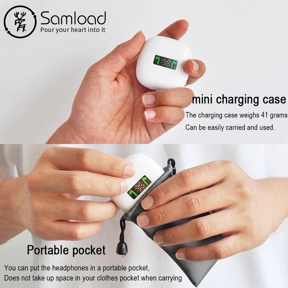 Беспроводные наушники Samload Touch Bluetooth 5 2 Hi Fi стерео спортивные с шумоподавлением 4