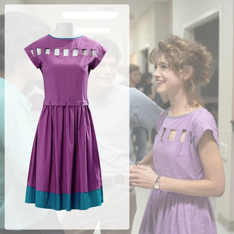 

Stranger Things Cosplay Nancy Wheeler Cosplay Costume Nancy Purple Dress Adult Halloween Carnival Costume Women Ball Gown Girls