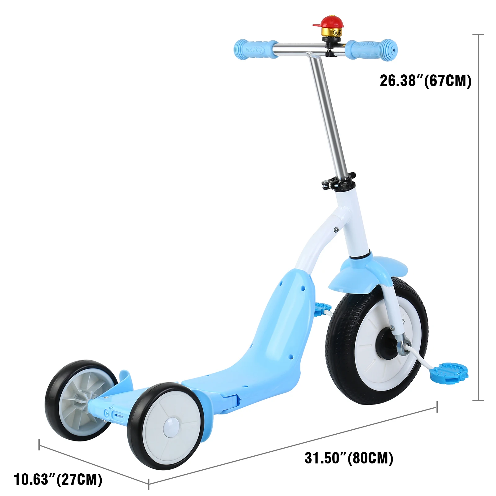 Детский трехколесный скутер Ridgeyard регулируемый детский подарок на день рождения