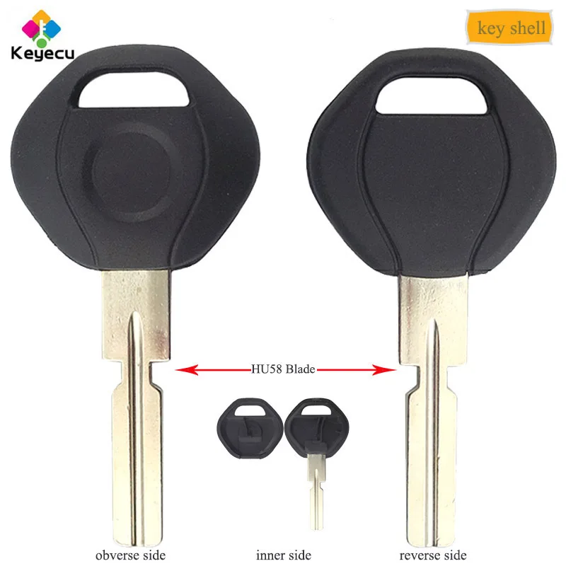 Чехол для автомобильного ключа зажигания с транспондером KEYECU HU58 Blade ID44 Chip FOB BMW 3 5 6