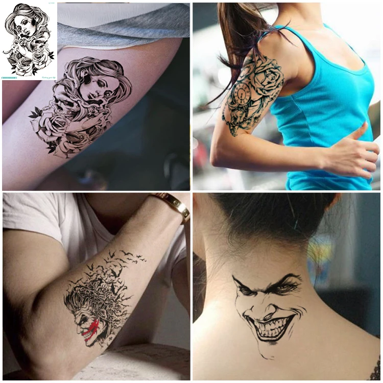 Стильная модная тату-наклейка разных цветов 21x15 см