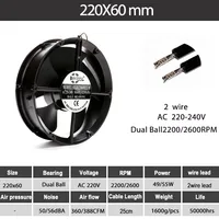 Round Fan Cabinet Fan New SXDOOL 22060 65W 220-240V Dual ball bearing cooling fan 2600RPM air blower cooler