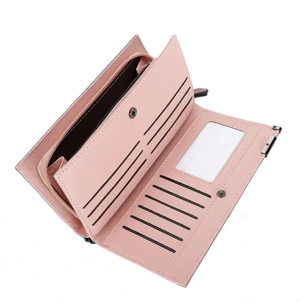 Женские кошельки дамские сумочки Длинный кошелек с ремешком на запястье для