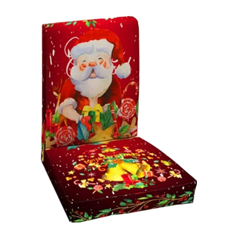 Рождественская скатерть с изображением Санта Клауса и конфет/чехол для стула