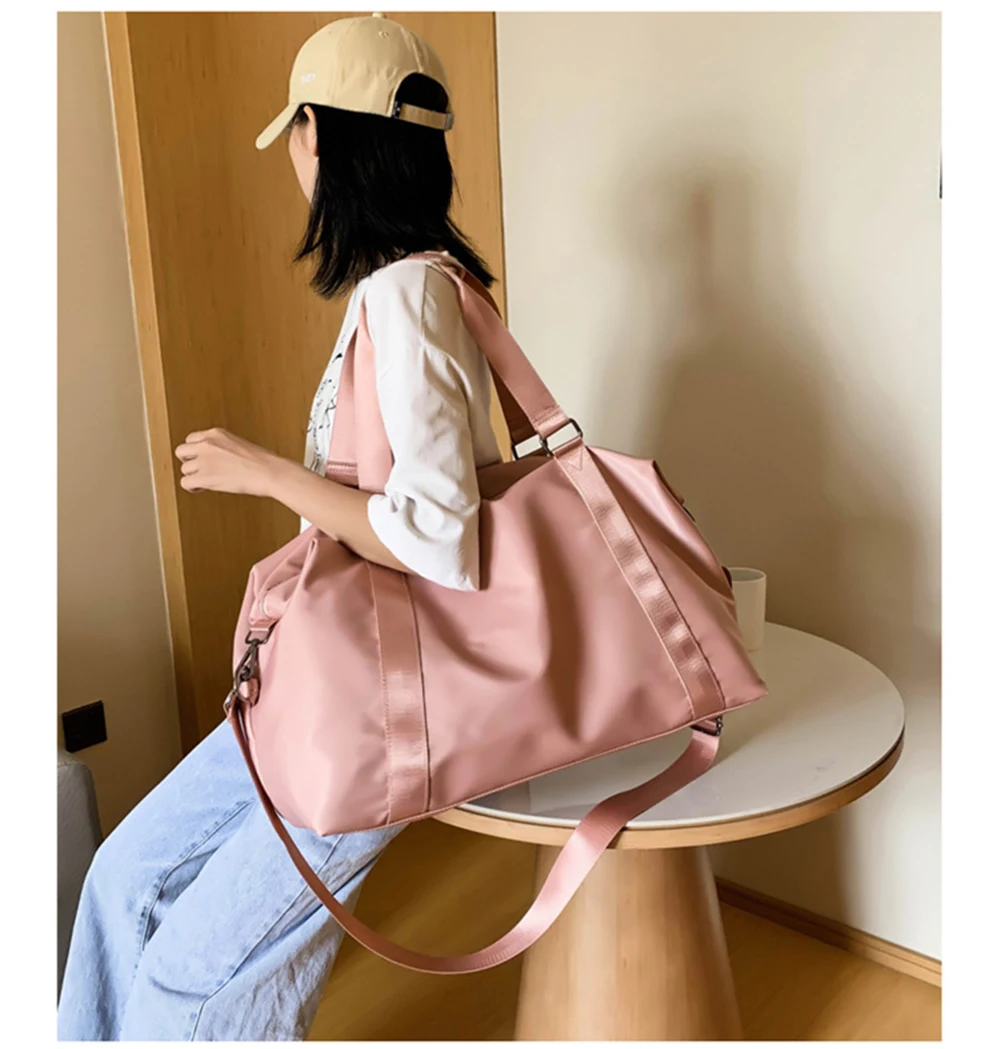 Large Capacity Travel Bags Women Cabin Tote Bag Handbag Nylon Waterproof Shoulder Bag Lady Fashion Weekend Gym Bag for Female