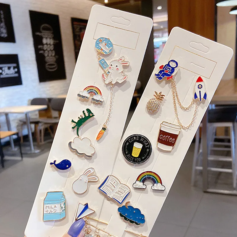 Брошь на лацкан из радужного сплава Мультяшные булавки фрукты еда Микс значки