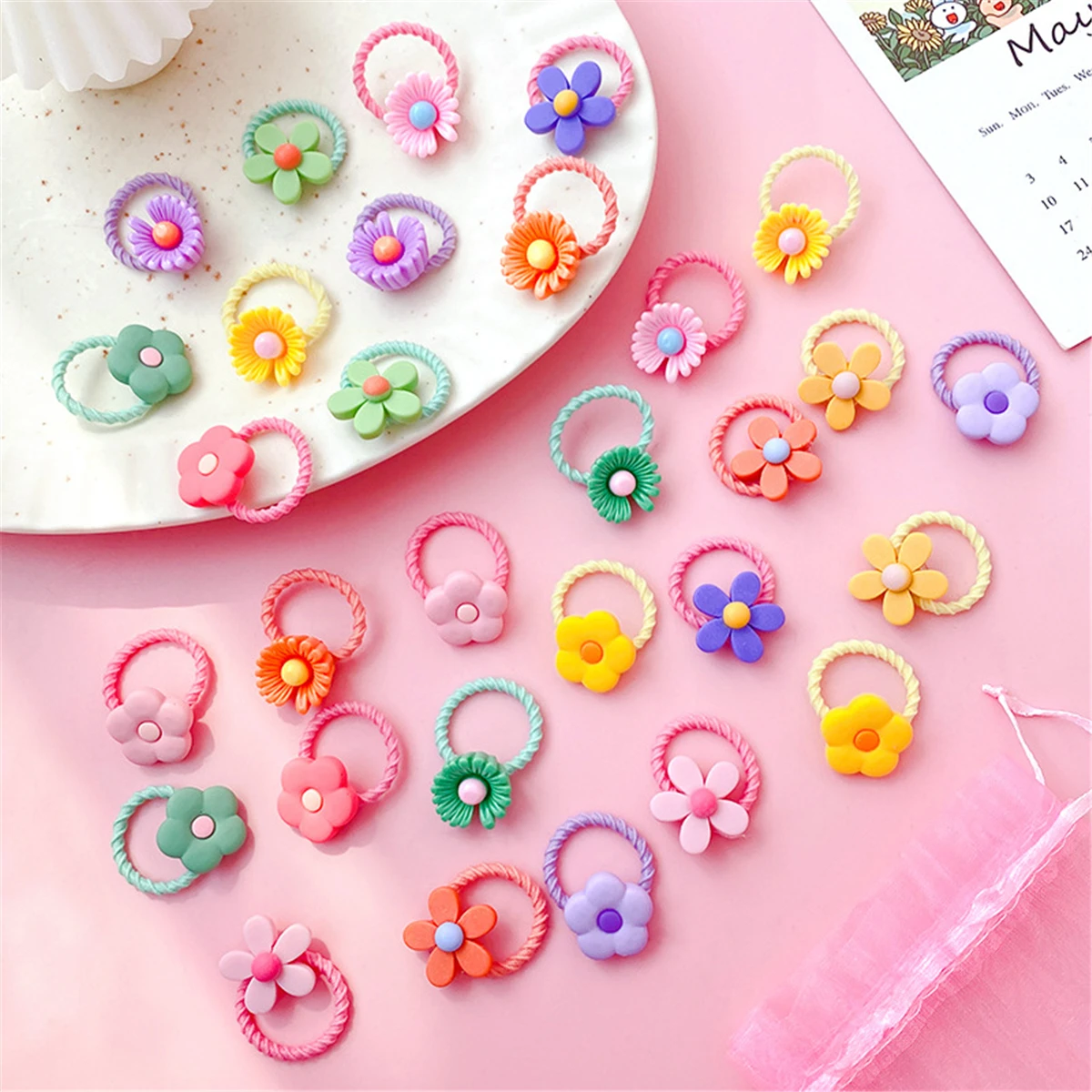 

10Pcs/set Korea Super Bargain New Children's Cute Food Cartoon Elastic Hair Bands Baby Girl Lovely Hair Rope Hair Accessorie