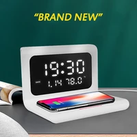Multi-function 10W phone Wireless Charger LED Desktop Clock Charging Calendar Wireless Chargers For Iphone samsung Huawei