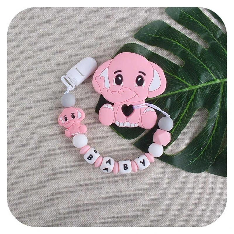 

Cute Baby Chewing Nursing Toy Cartoon Elephant BPA-free Silicone Teether Newborn Infant Soother Molar Beads Toddler