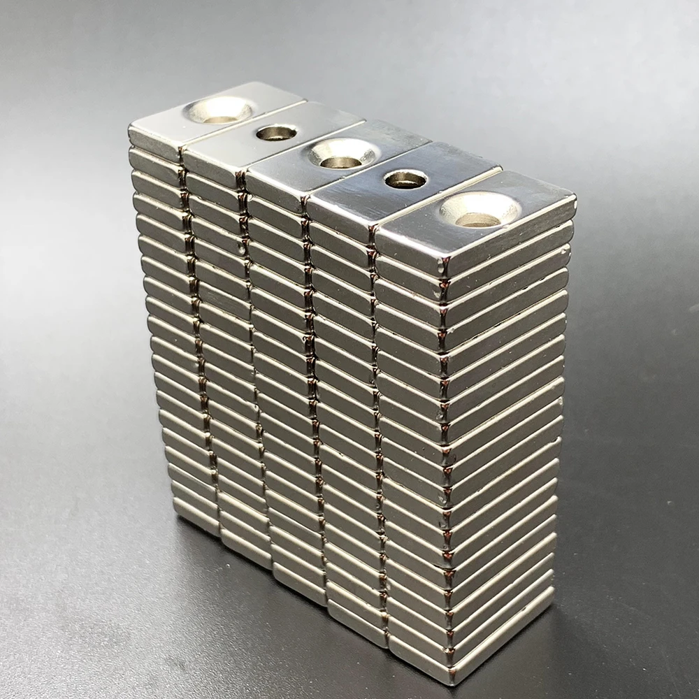 

5/10pcs Neodymium Magnet 20 x10x 3 holes 4 N35 square super strong strong permanent Magnet block rare earth refrigerator Magnet