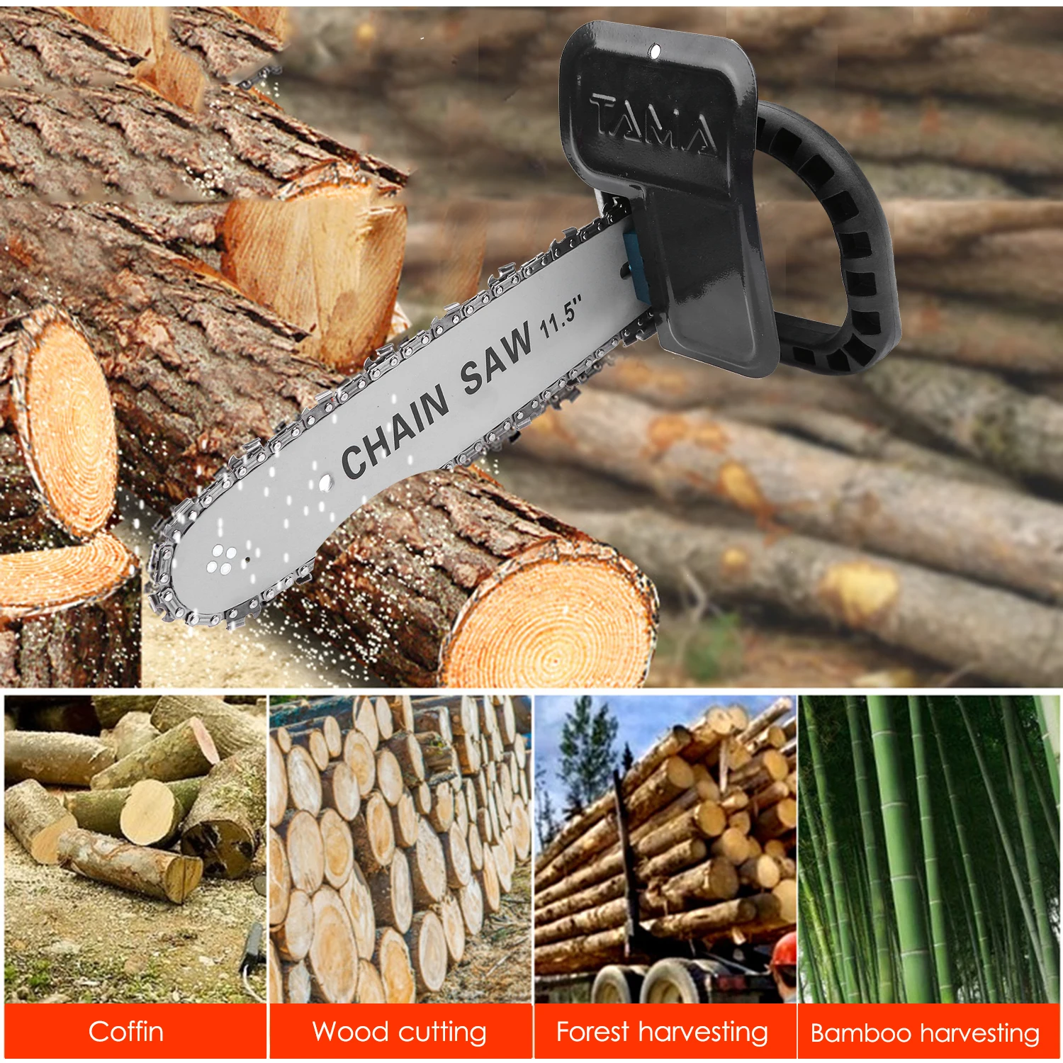 

DIY Electric Saw 11.5 Inch Chainsaw Bracket Set Angle Grinder to Chainsaw converter For 100 Angle Grinder with Saw Cover