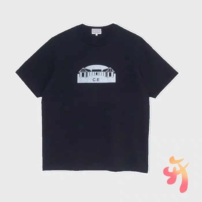 

Japanese High Street CAVEMPT Short Sleeve T Shirt Men Women High Quality Geometric Patterns Loose Tops C.E. Casual T-shirts