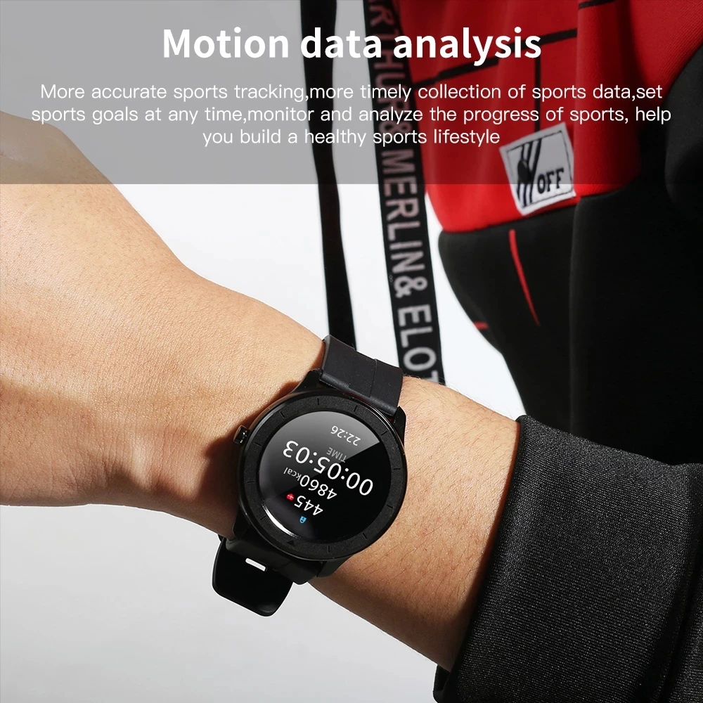 

T6 Full touch round screen smart watch IP68 Waterproof Blood pressure oxygen smartwatch for men women Heart Rate Wrist Watch