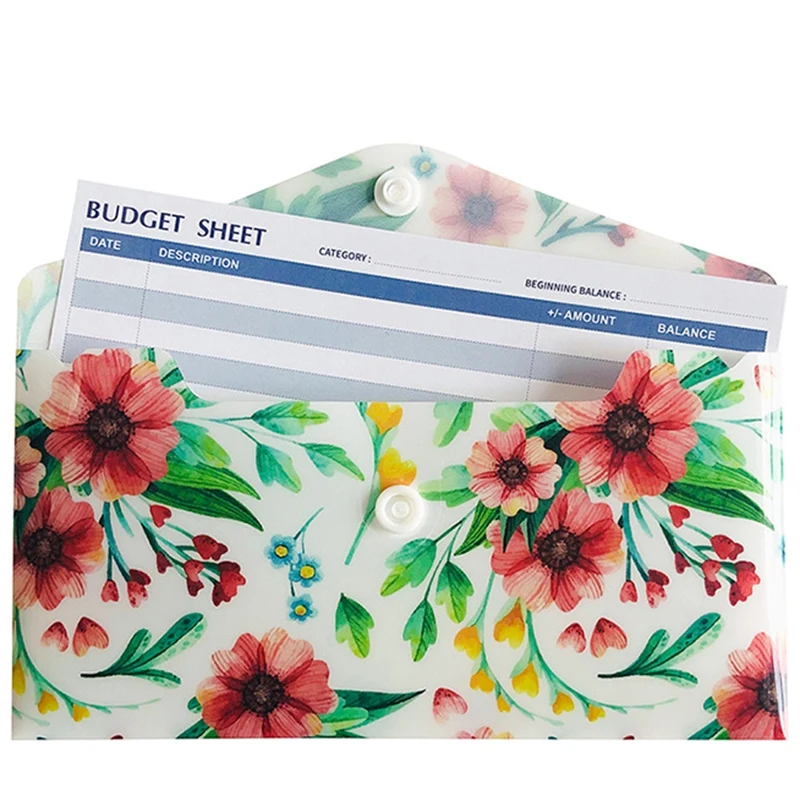 

15Pcs Creative Budget Sheet Cash Envelopes Floral Waterproof Budget Envelopes Cash Envelopes for Gift Woman Man