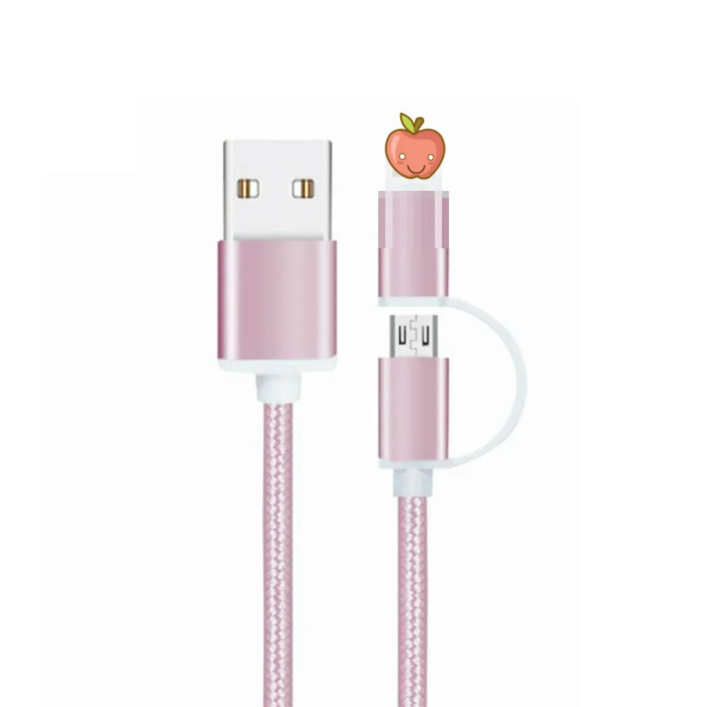2 в 1 Micro USB кабель для зарядки iPhone 6S 7 8 Plus X XS MAX XR Быстрая Зарядка Кабели Samsung Xiaomi Huawei |