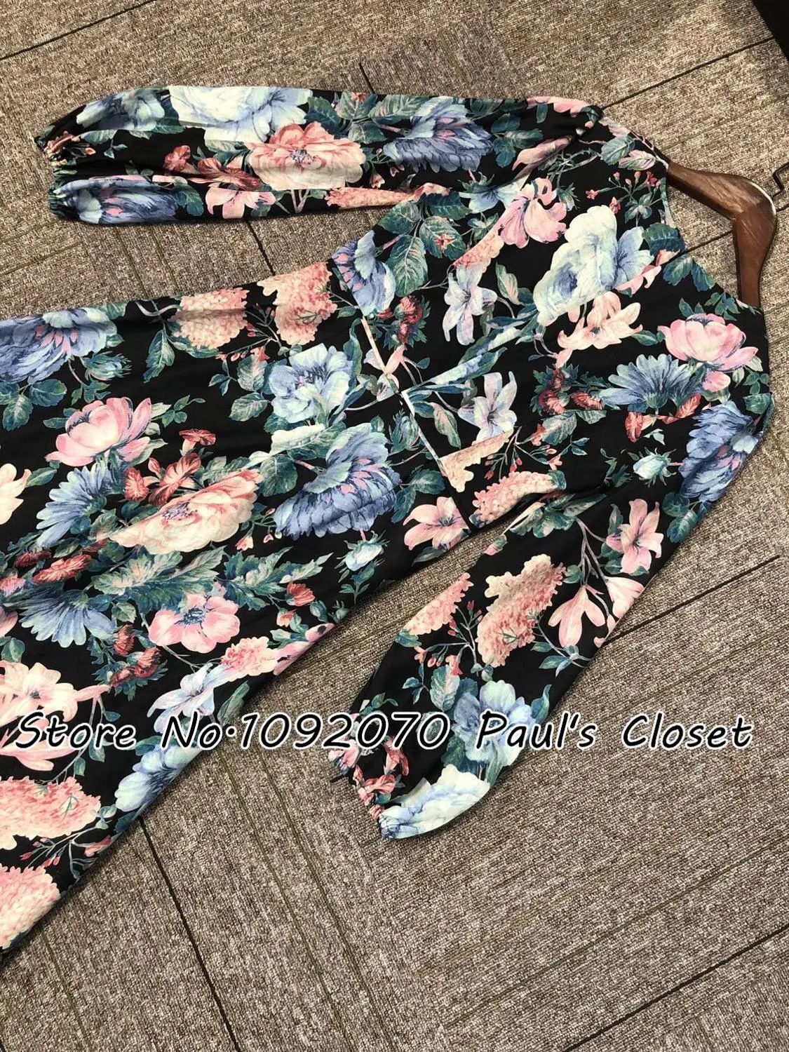 Женское длинное льняное платье макси с цветочным принтом и рукавами-баллонами |