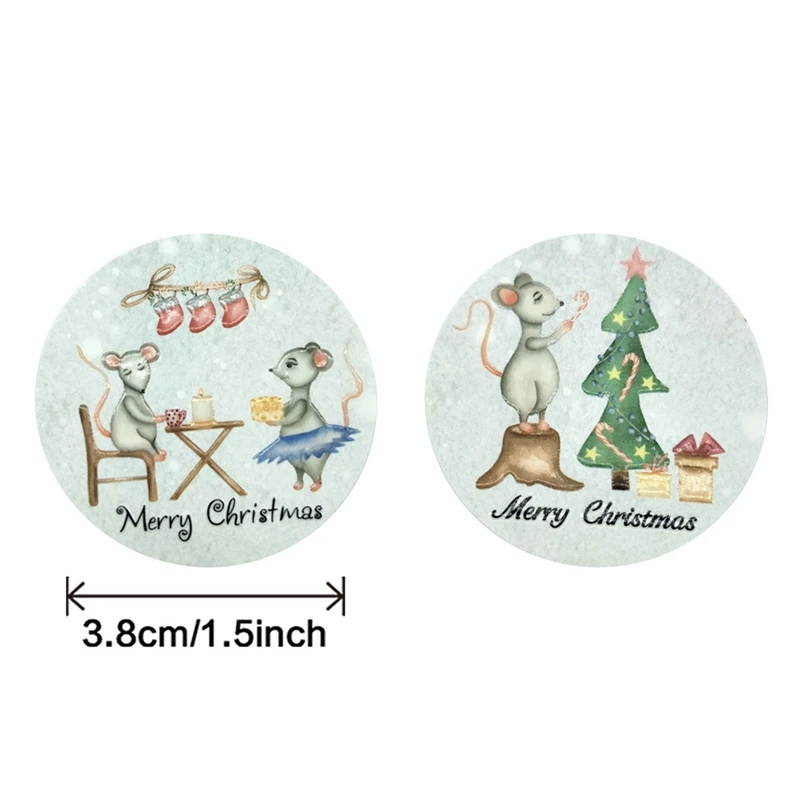 

500pcs/Roll 8 Designs Merry Christmas Thank You Stickers Seal Labels for Envelope Cards Gift Package Scrapbooking