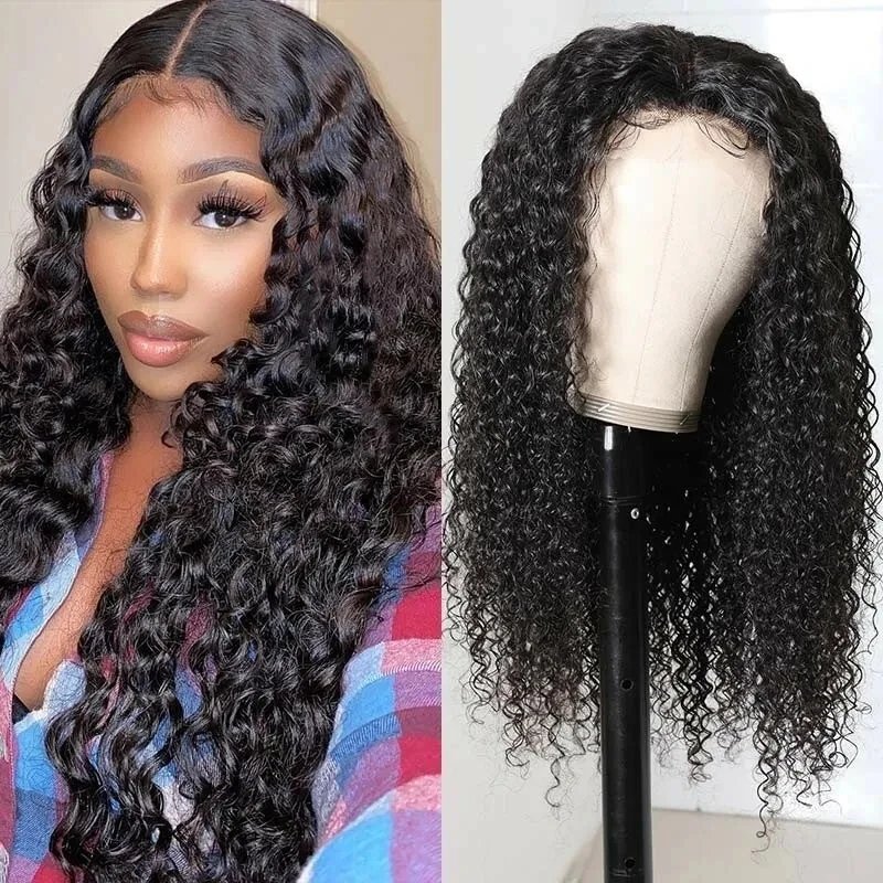 4x4 Curly Human Hair Transparent Lace Closure Human Hair Wig Pre-plucked Brazilian Remy Hair 13x4 Lace Front Wig With Baby Hair