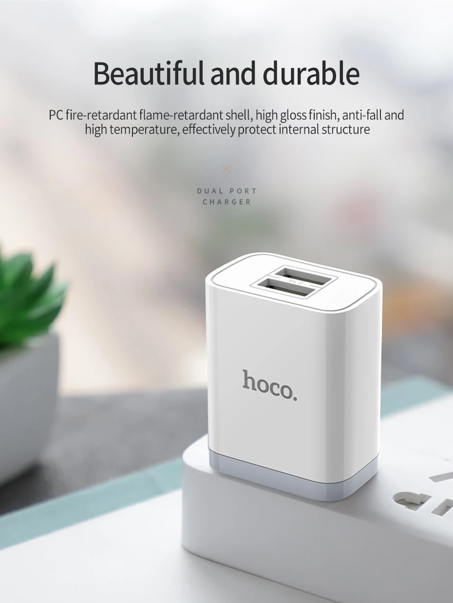 HOCO 5 V/2.1A двойное зарядное устройство USB быстрая зарядка зарядное устройство адаптер для iphone ipad mini samsung Xiaomi