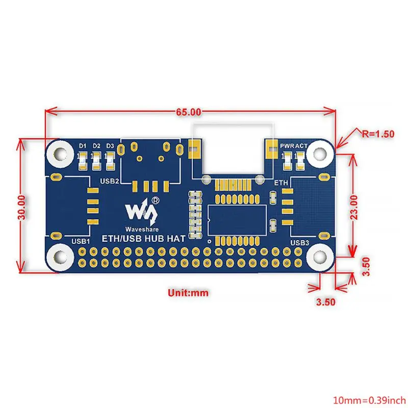 Встроенный 3 USB-порта расширения s 1 шт. Raspberry Pi 4B/Zero W USB-порт Ethernet RJ45 рабочий порт