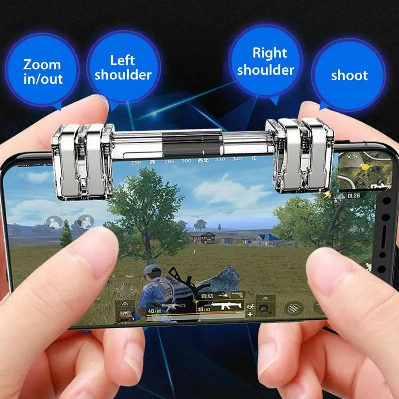 

Universal Smart Phone Mobile Gaming Trigger Shooter Extensible Gaming Trigger Game Fire Button Aim Key For PUBG Mobile Game