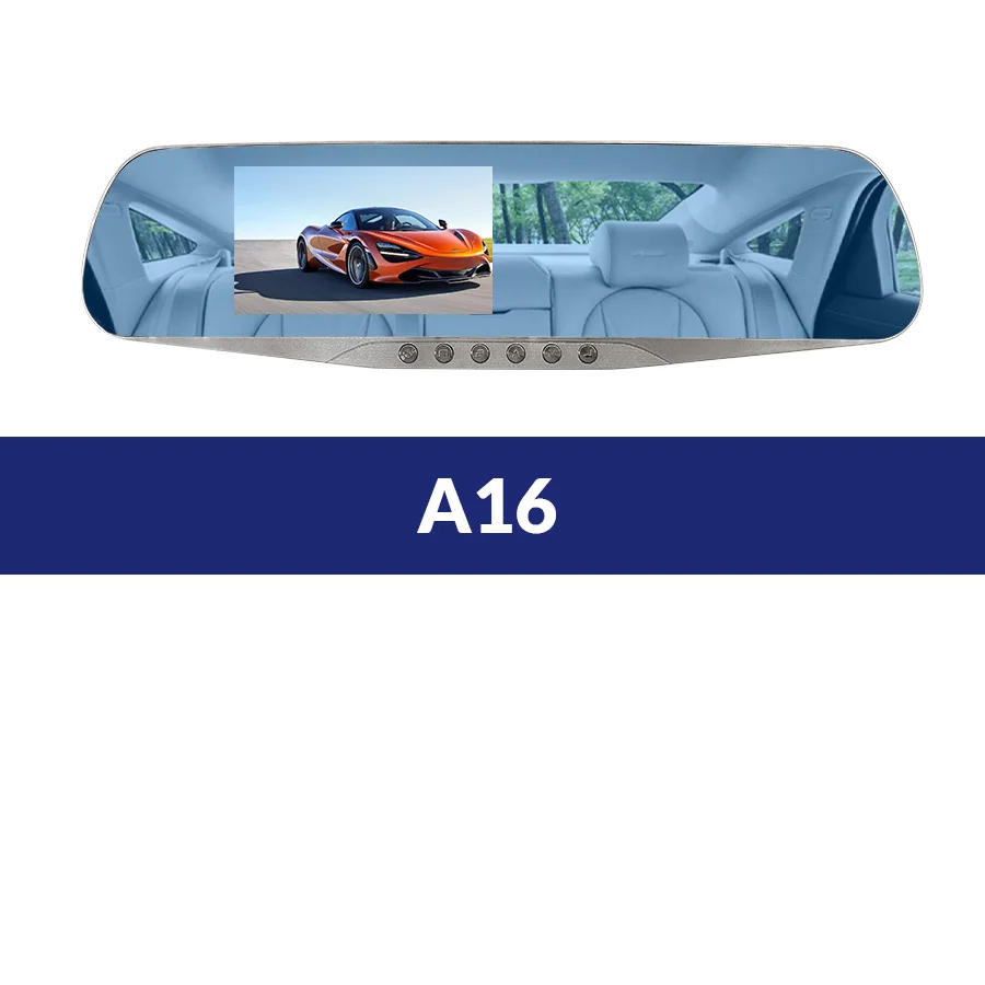 E-ACE, автомобильная камера, зеркало заднего вида, DVR, двойной объектив, цифровой видеорегистратор, авто регистратор, 5 светодиодных ламп, ночное видение, Full HD 1080P - Название цвета: A16