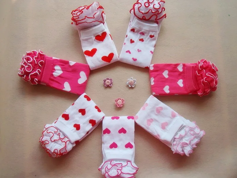 Детские гетры леггинсы Колготки Хлопковые носки с принтом в форме сердца на День