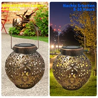 led solar lantern light outdoor hanging ball hollow lantern lamp peony flower projection lamps ip55 waterproof garden yard decor