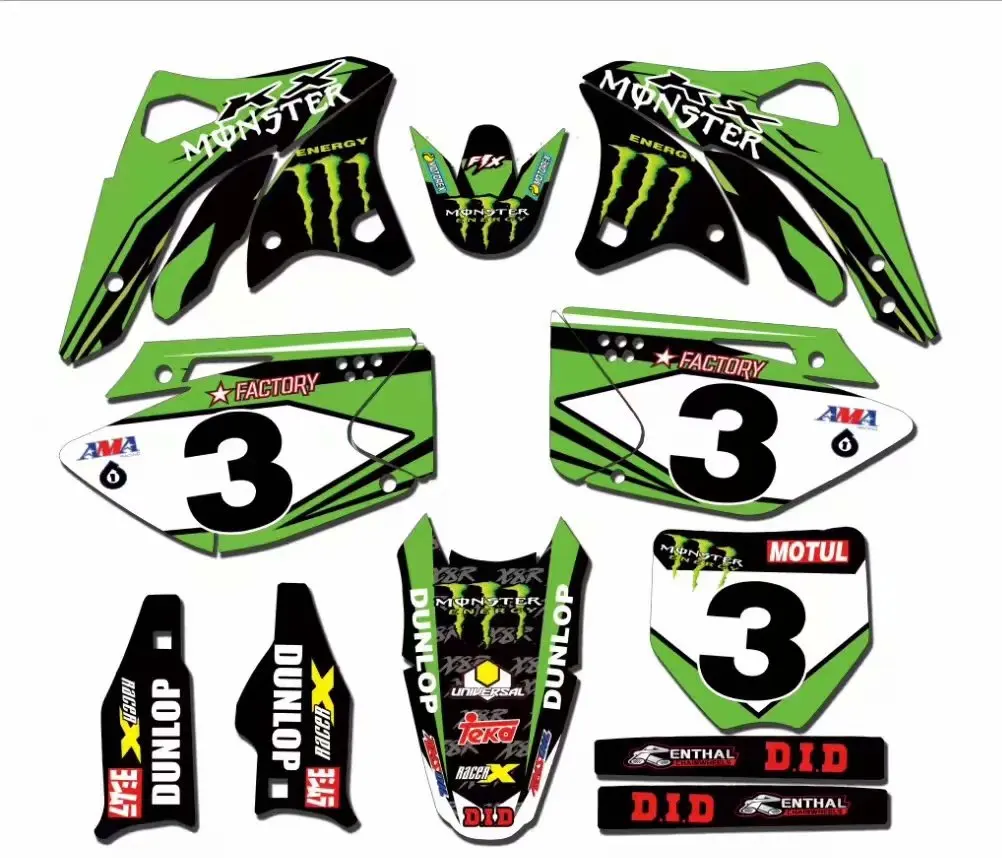 Мотоцикл фоновая наклейка s Команда графическая звезда наклейка для Kawasaki KX250F KXF 250 KXF250 2006 2007 2008 наклейка Kawasaki