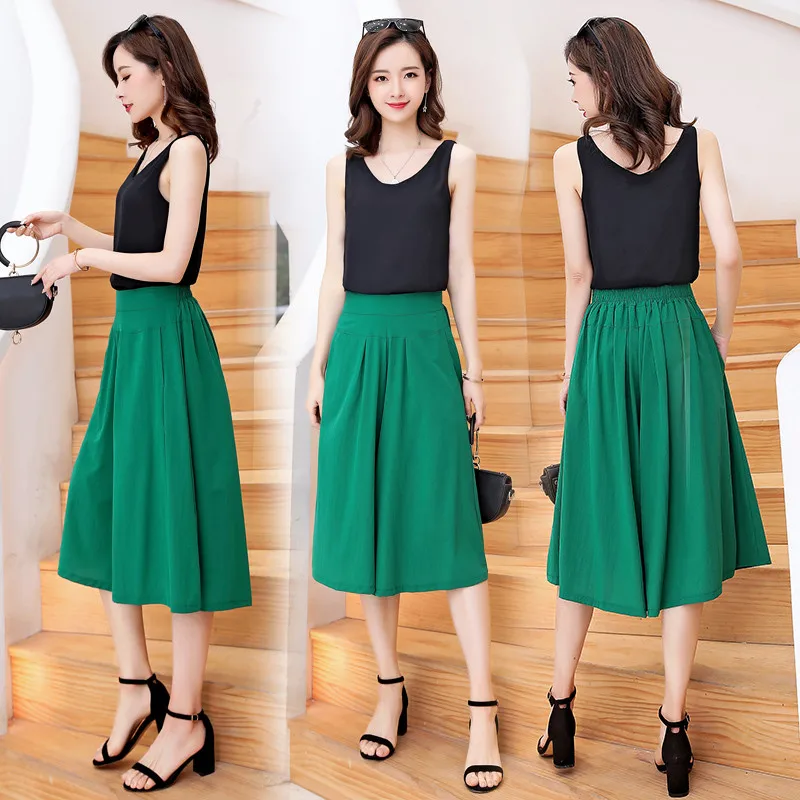 Женские Летние повседневные брюки с высокой талией элегантные широкими