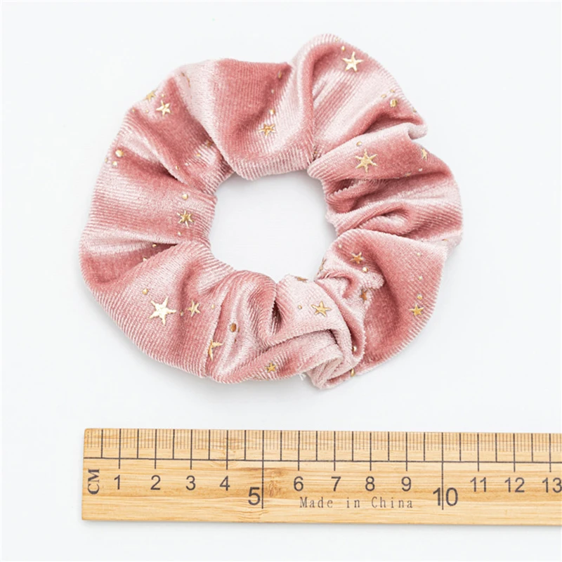 

Women Girls Hair Accessories Ponytail Holder Hair Tie Elastic Hair Band Simple Style Solid Color Star Velvet Scrunchies