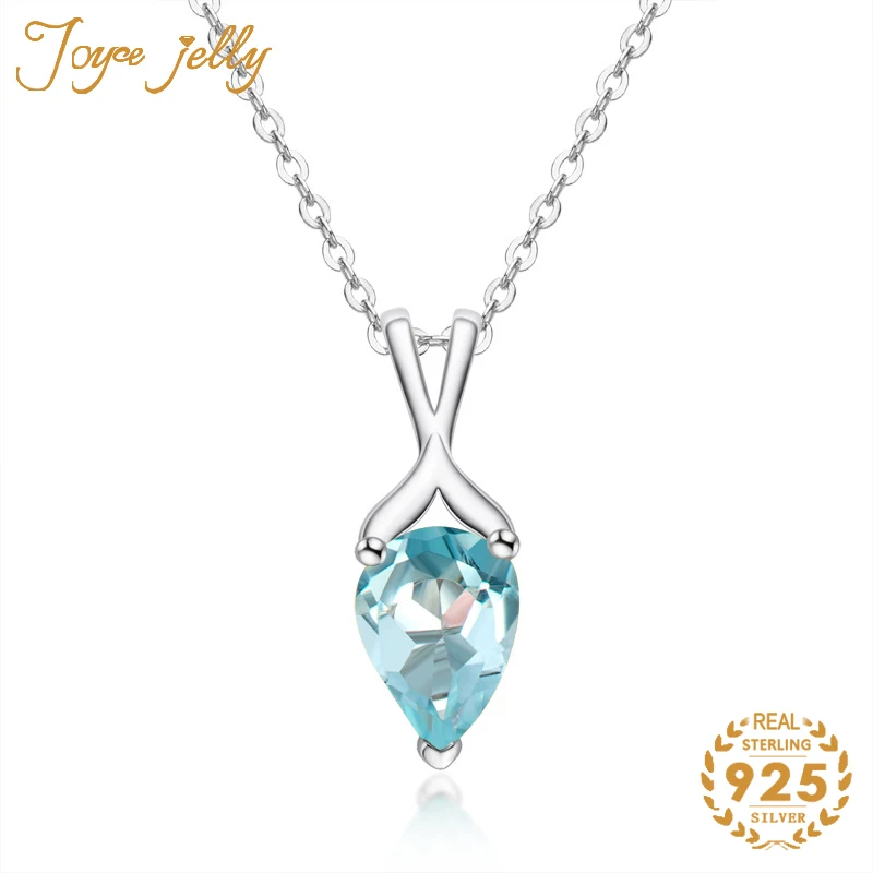 

JoyceJelly top quality 925 silver pendant for women Topaz Pear Cut 6X8MM gemstone simple pendant for wedding party gifts 2021