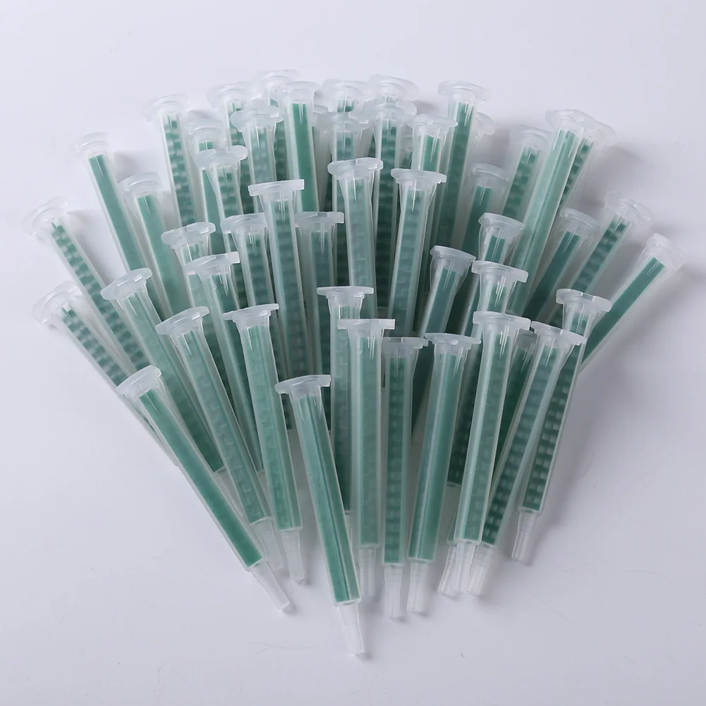 

50pcs Resin AB Glue Static Mixer Mixing Tube Mixing Nozzle Syringe Set 83mm for Two Component Liquid Mixing Machine AB Glue Gun