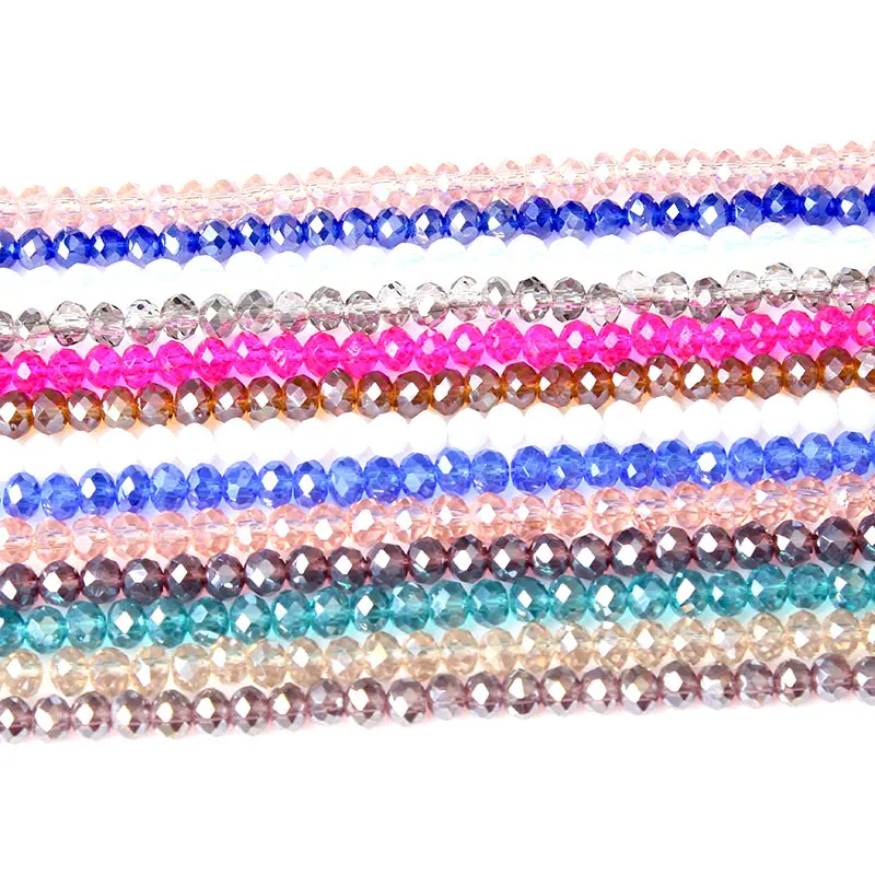 Ланьли 4/6/8 мм Разноцветные граненые стеклянные бусины серию продуктов DIY браслет