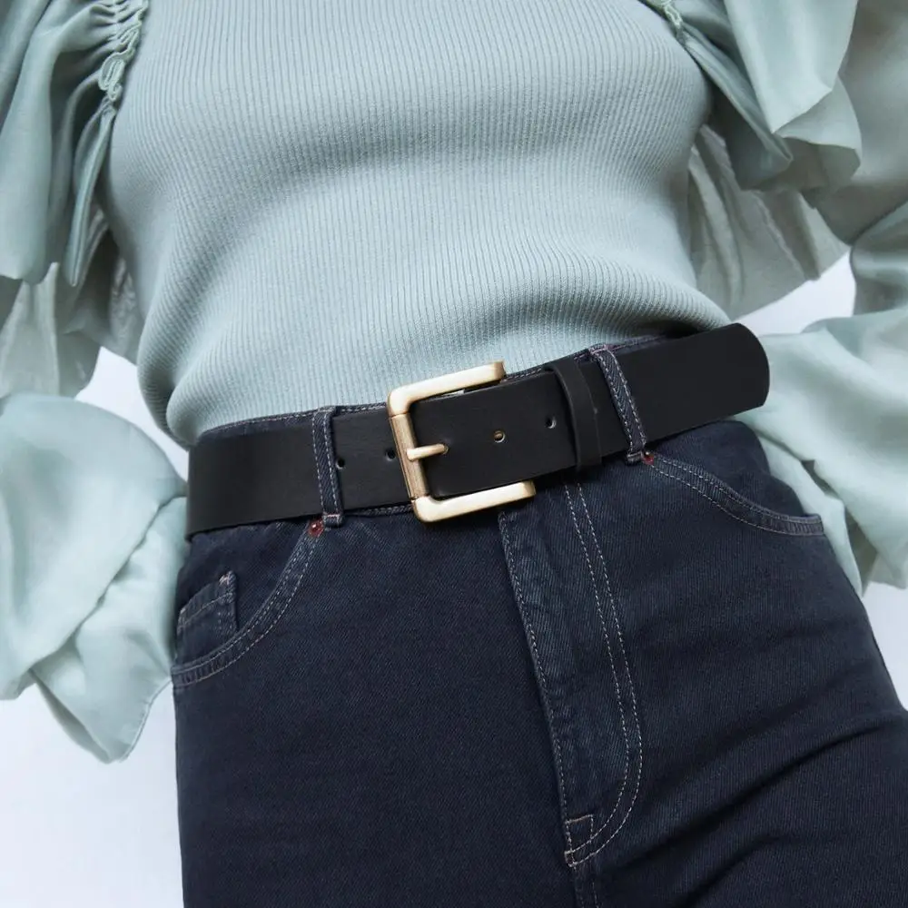 

Best Lady Vintage Pu Leather ZA Women Belt for Women Punk Shiny Crystal Pearl Waist Belly Accessories Jewelry Gifts Gold Color