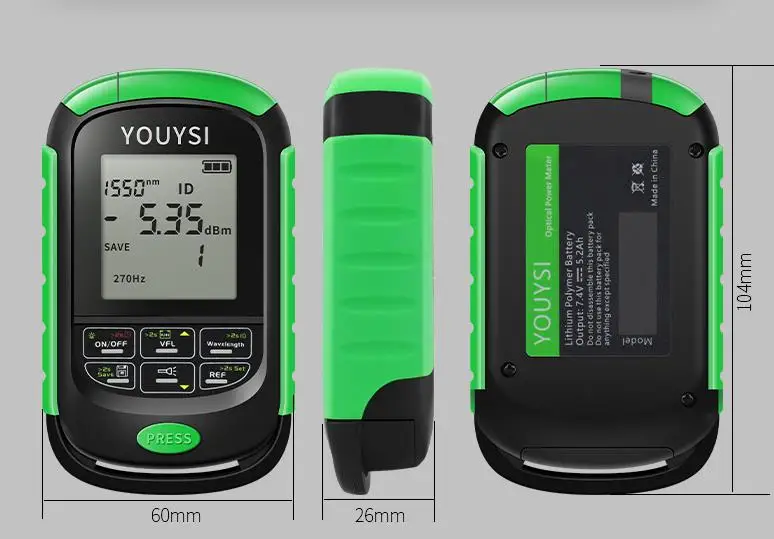 

NEW 4in1 Li Battery Optical Power Meter Led light Visual Fault Locator Network Cable Test Optical Fiber Tester 5km 15km 30km VFL